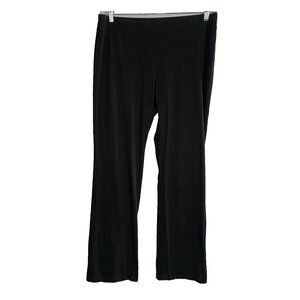 EILEEN FISHER Women Elastic Waist Pants Pull On Organic Cotton Sz L Black 58-10